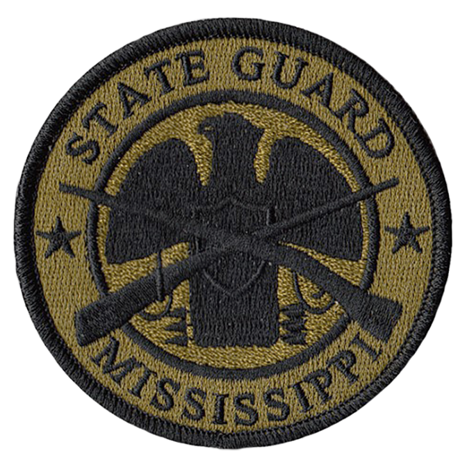 Mississippi State Guard Uniform SSI Unit Patch on Hook Backing