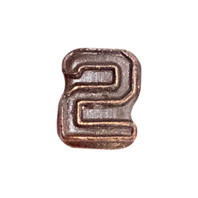 Number 2 Silver Ribon Ribbon Attachment - Strike Flight Numbers - Bronze