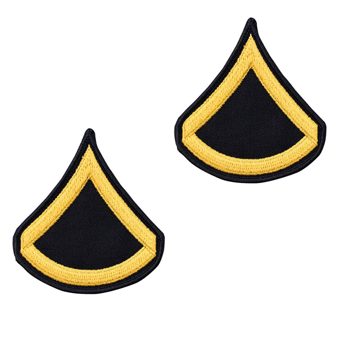 Army Service Uniform Rank Patches - Enlisted Male - Pair