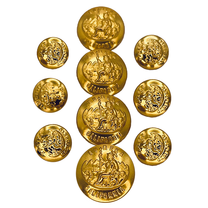 California "EUREKA" ASU Buttons Bright Gold