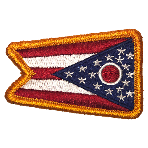 Ohio Flag patch, full-color reverse for uniform wear.